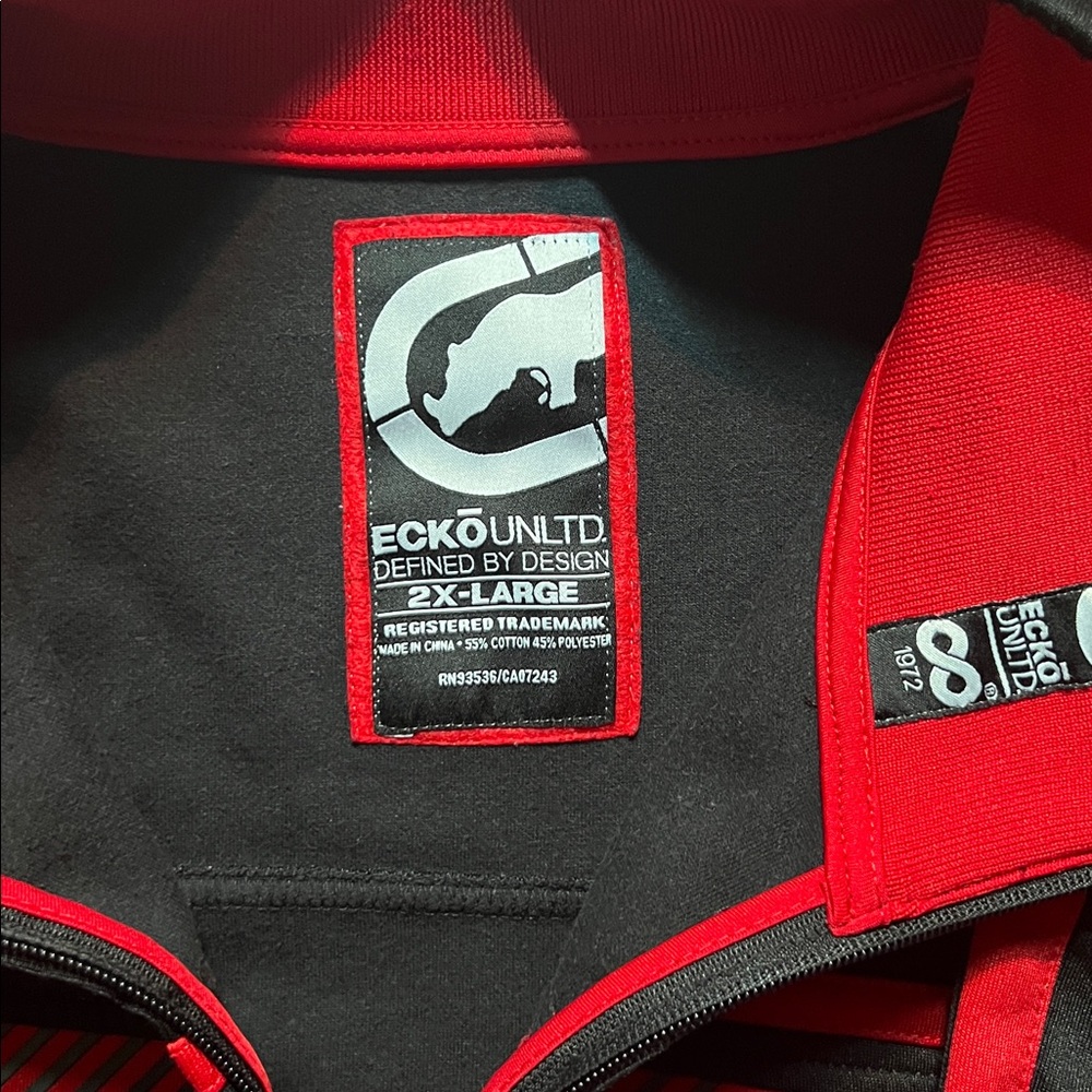Ecko Unlimited Black and Red Track Jacket Y2K 2XL-Large - Picture 3 of 10
